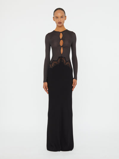 Open Twist Verner Lace Long Sleeve Dress