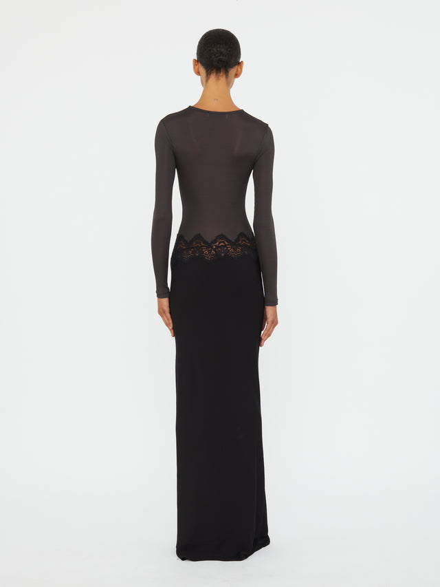 Open Twist Verner Lace Long Sleeve Dress