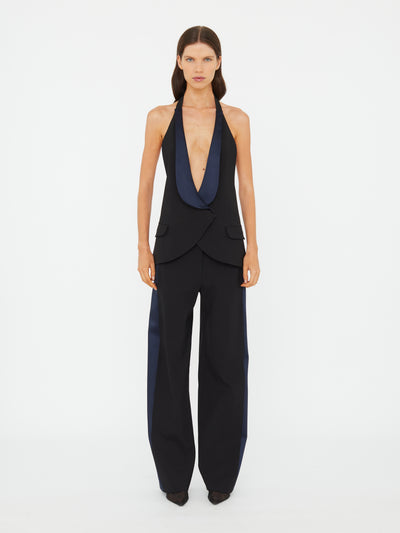 Tuxedo Contrast Wool Trouser