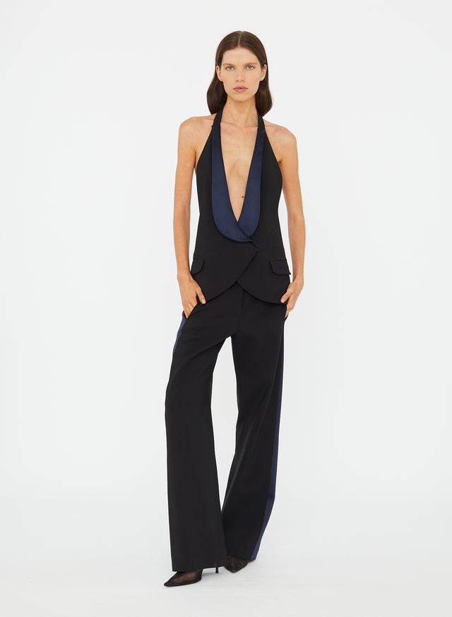 Tuxedo Contrast Wool Trouser