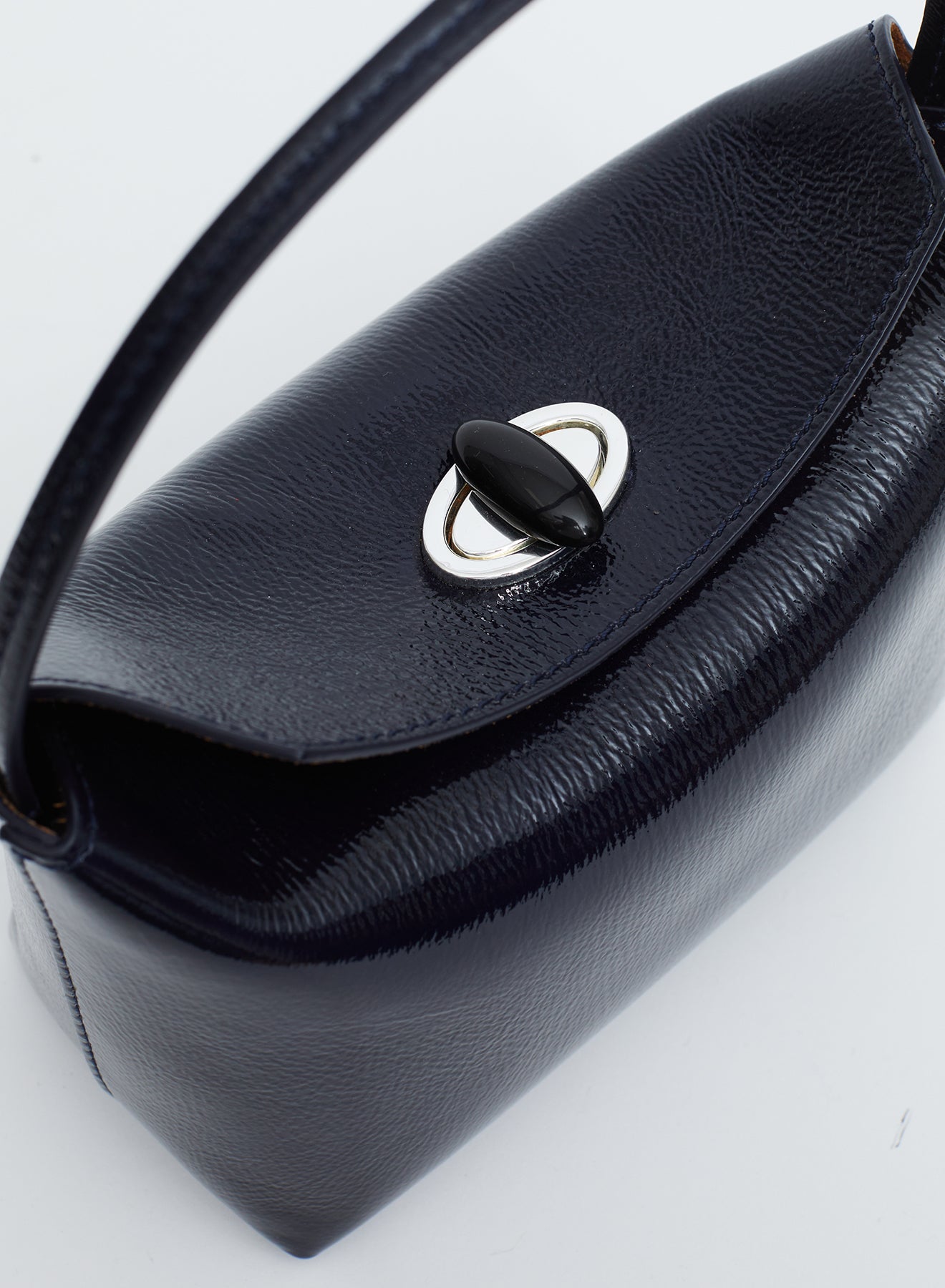 Turnlock Patent Mini Shoulder Bag