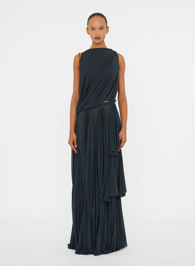 Macrame Silk Knot Dropped Armhole Top