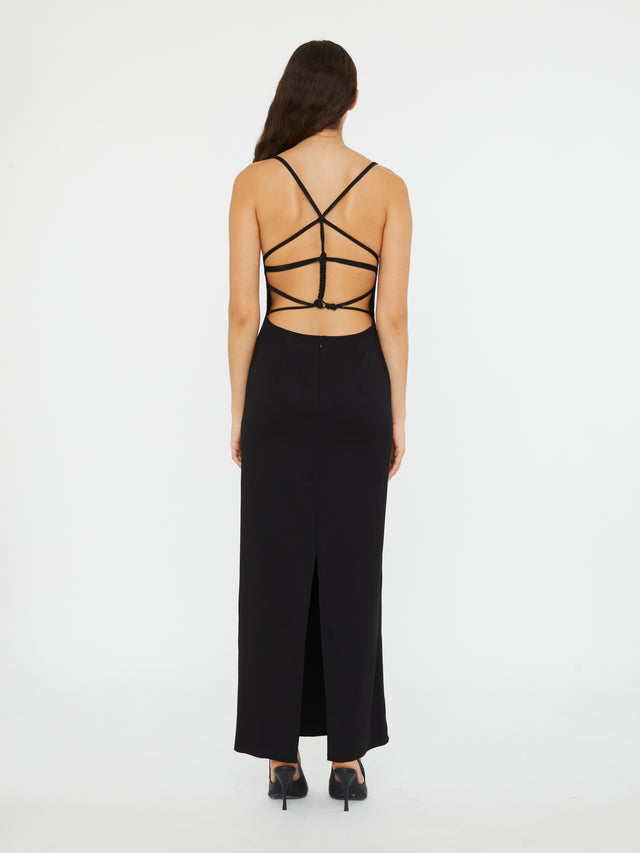 Apron Macrame Knot Back Dress