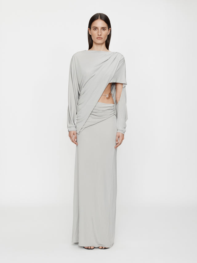 Encased Nature Resin Draped Jersey Dress