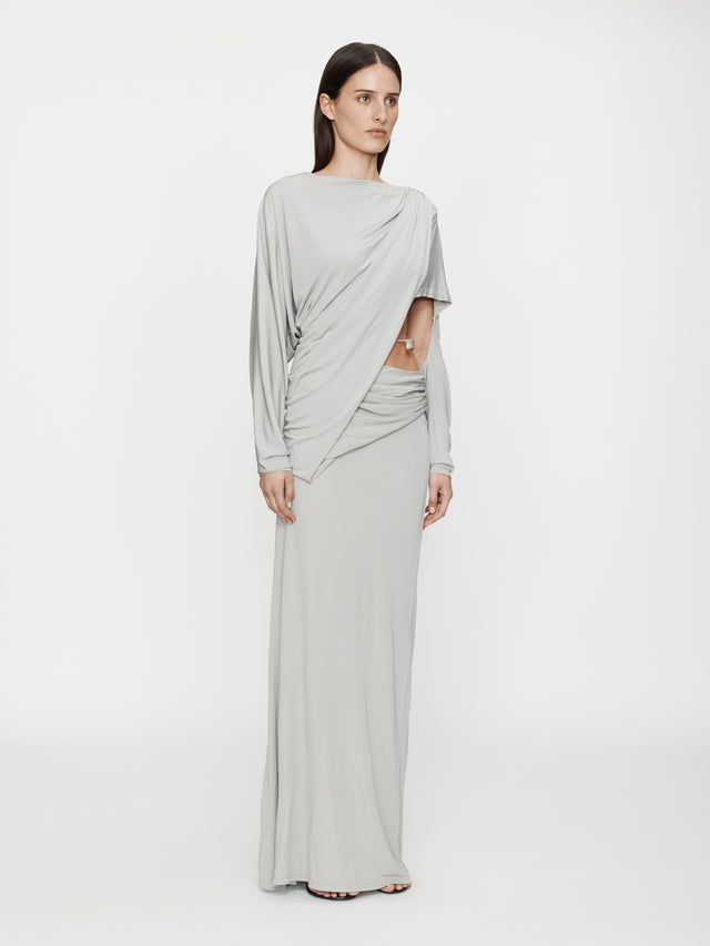 Encased Nature Resin Draped Jersey Dress