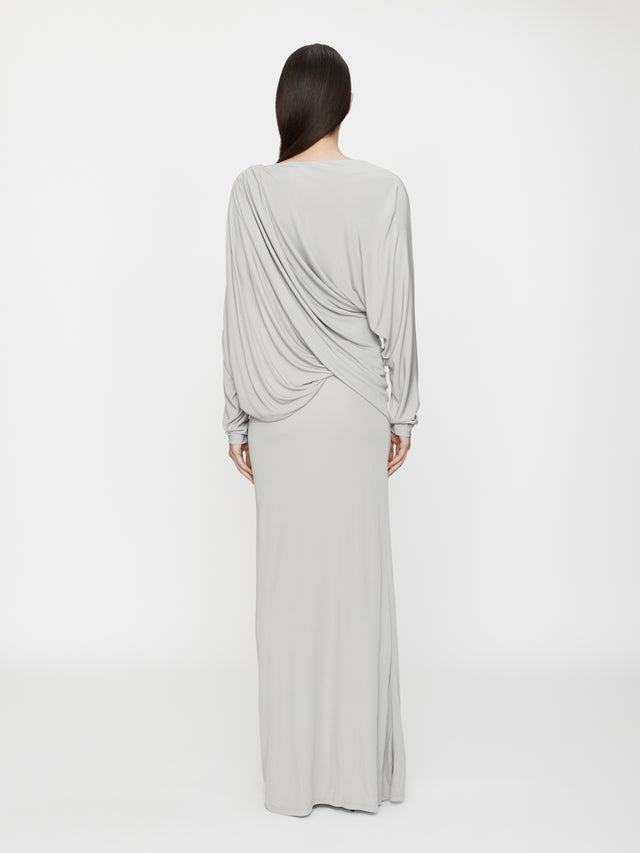 Encased Nature Resin Draped Jersey Dress