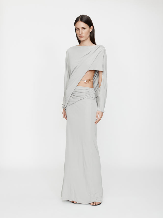 Encased Nature Resin Draped Jersey Dress