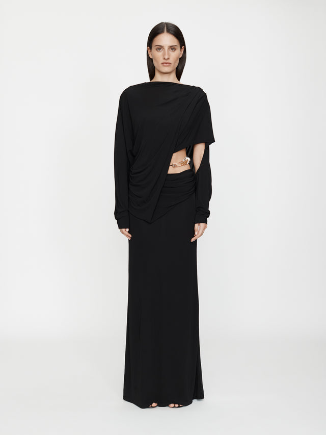 Encased Nature Resin Draped Jersey Dress