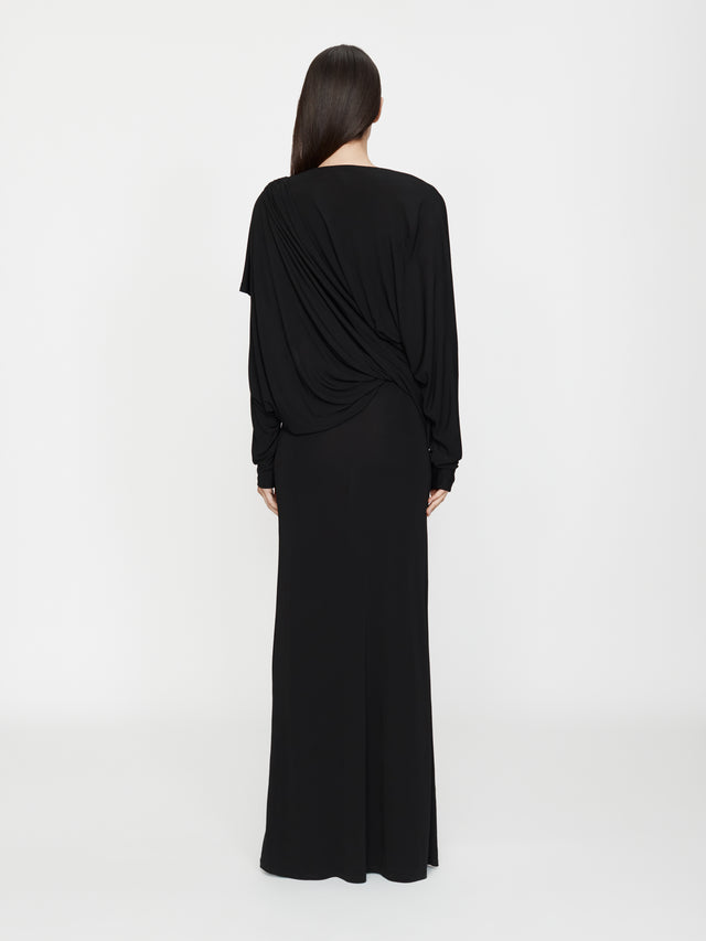 Encased Nature Resin Draped Jersey Dress