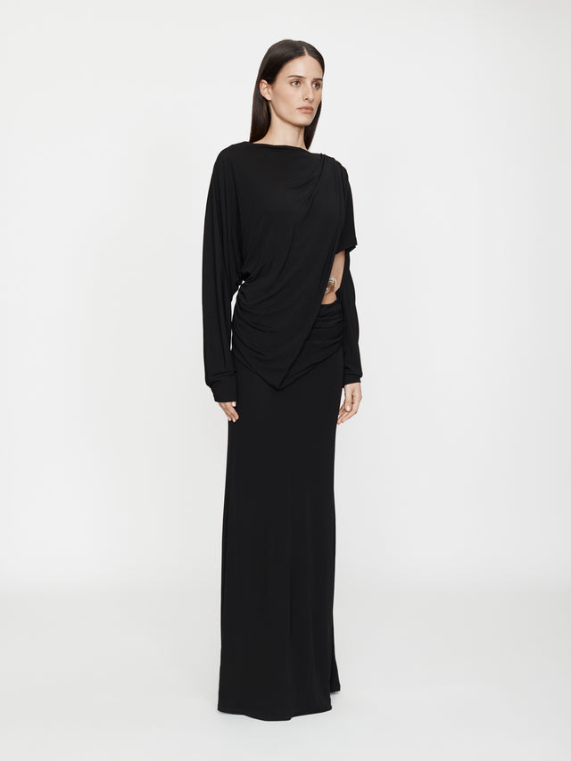 Encased Nature Resin Draped Jersey Dress