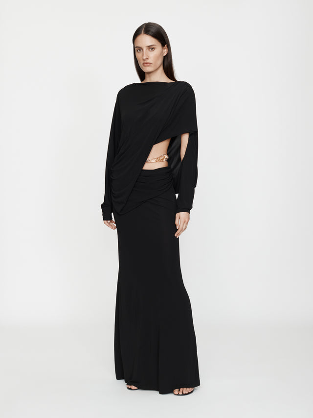 Encased Nature Resin Draped Jersey Dress