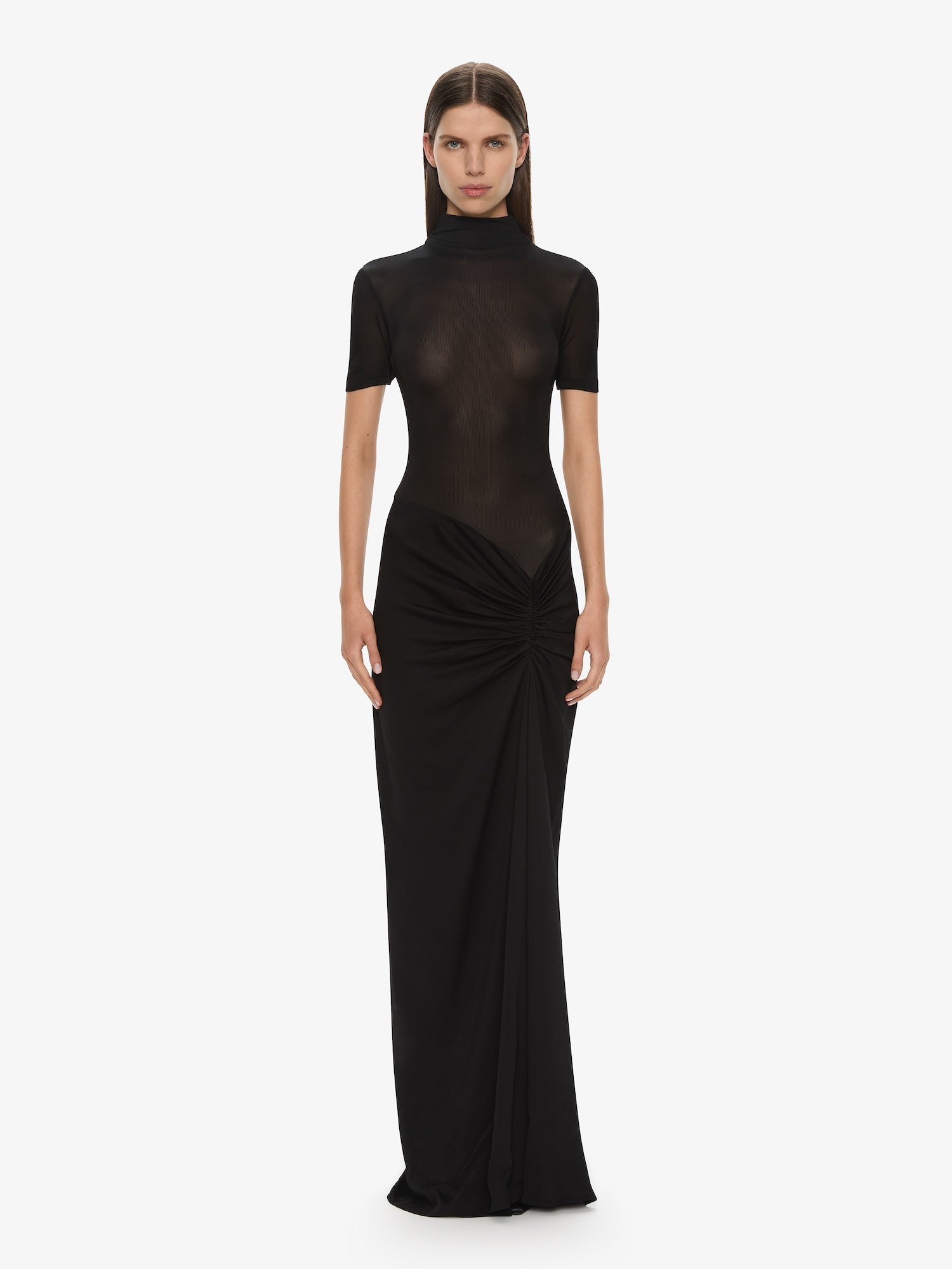 Christopher Esber | Fusion Ruched Tee Gown Black Christopher Esber US Christopher Esber | Fusion Ruched Tee Gown Black Christopher Esber US