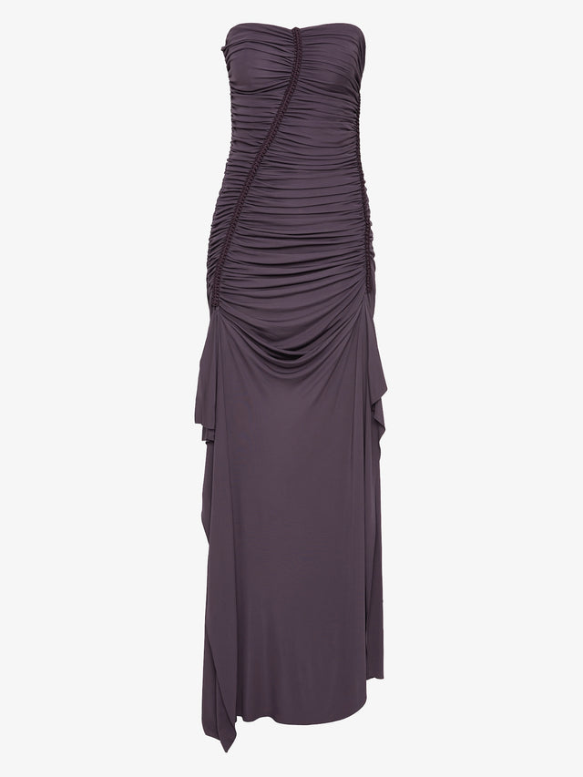 Shibari Jersey Ruche Strapless Dress