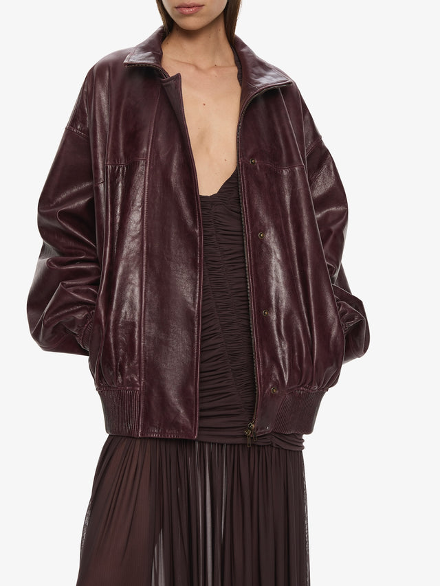 Devon Leather Bomber Jacket