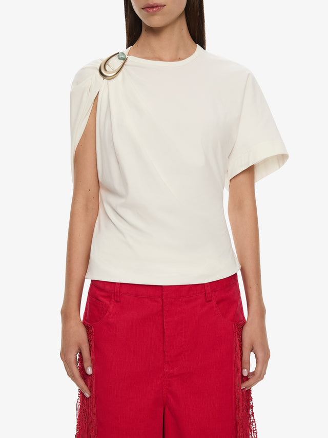 Macrame Fringed Corduroy Cropped Jean