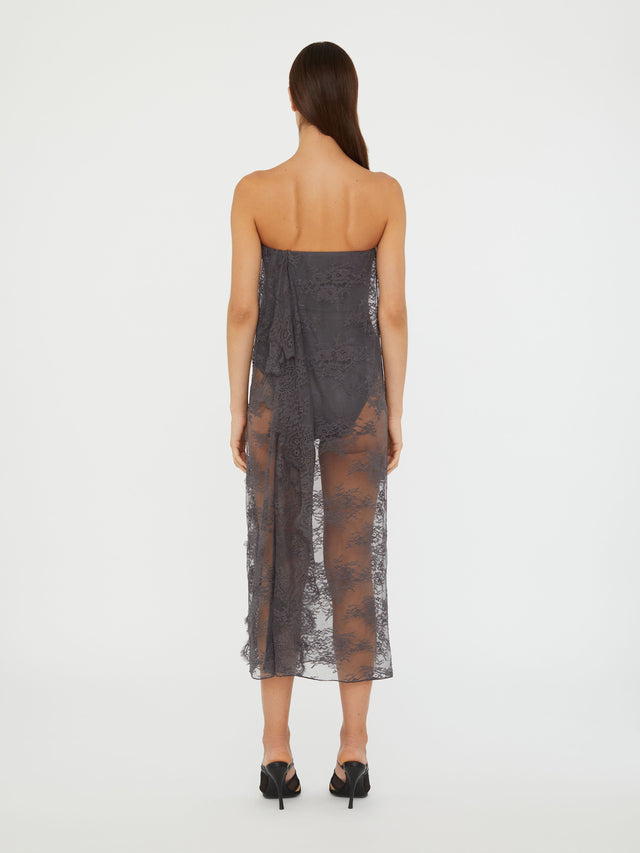 Floating Lace Strapless Dress