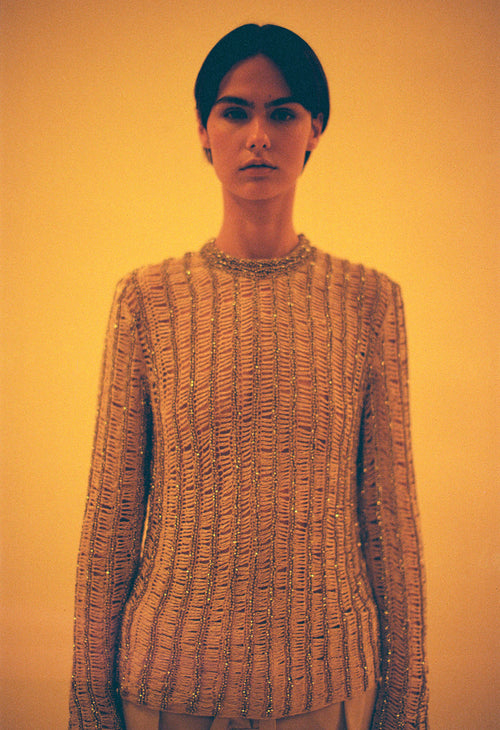 Spring 23 - Zara wears the Crystal Crochet Top
