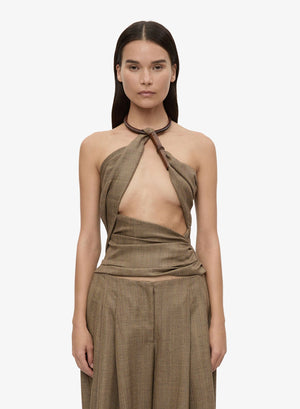 Chime Necklace Herringbone Halter Top