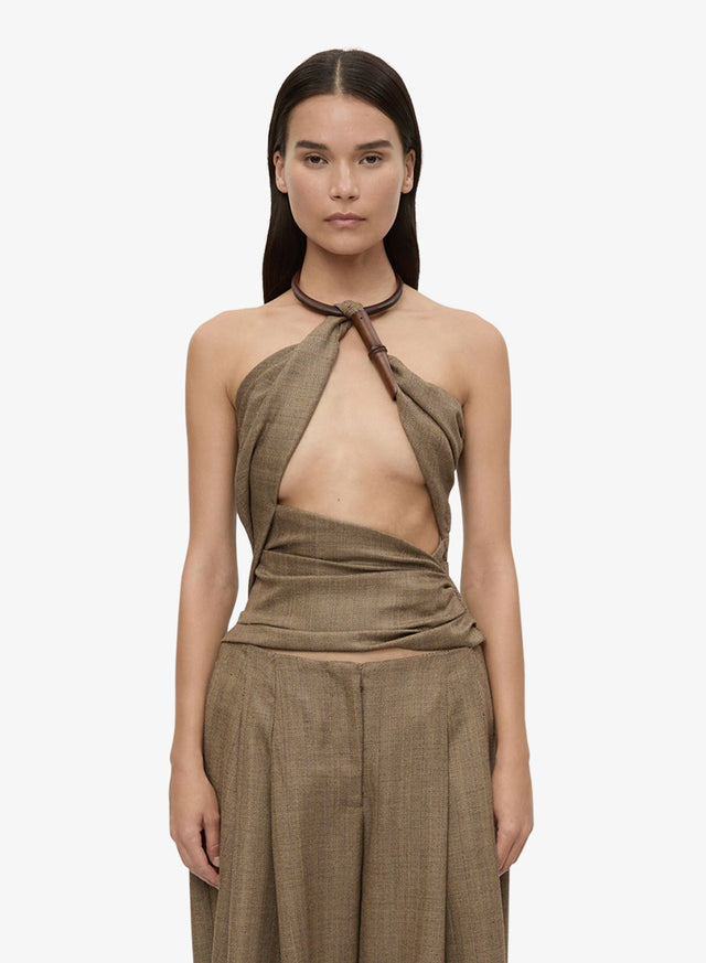 Chime Necklace Herringbone Halter Top