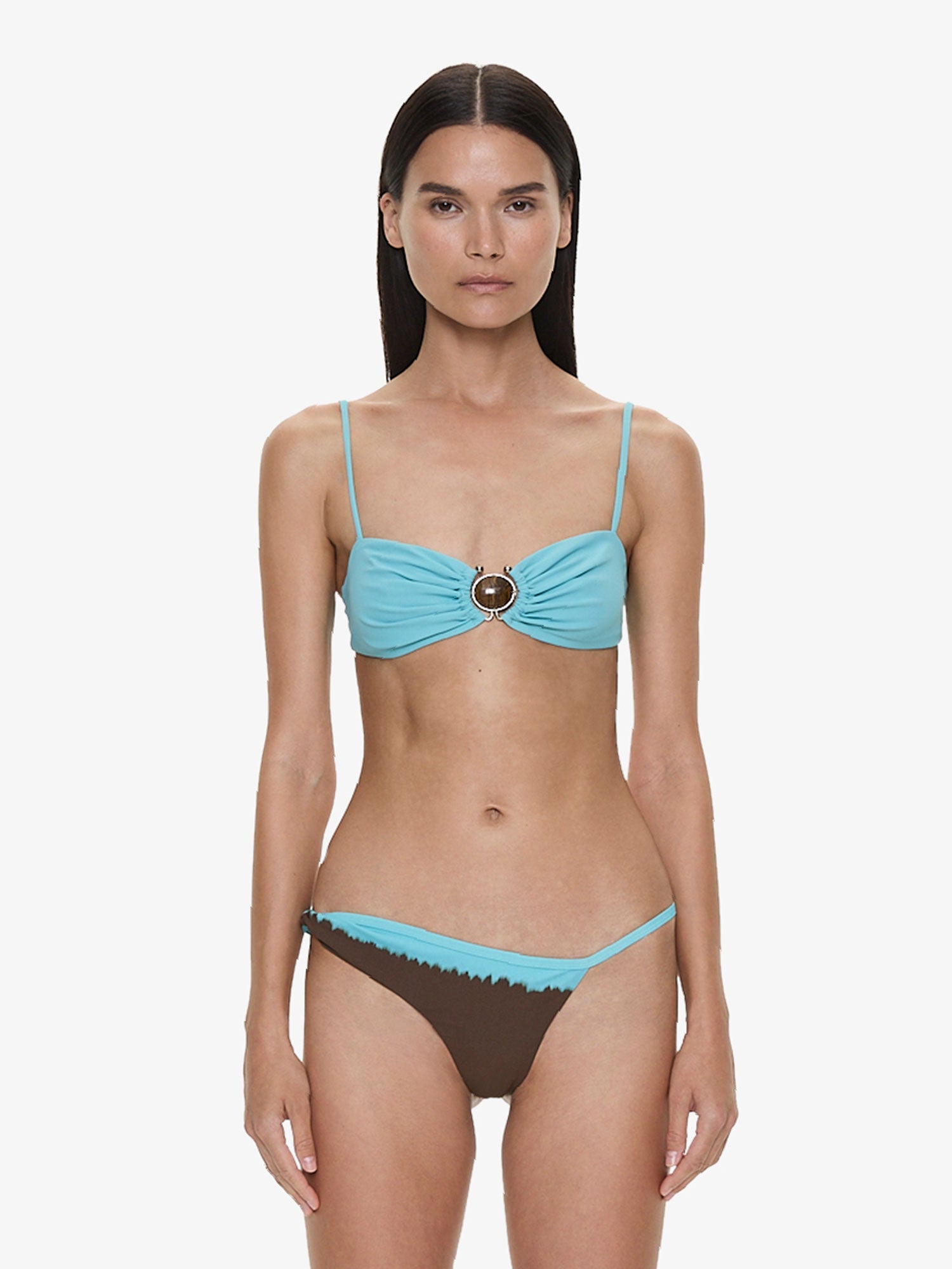 Mineral Stone Ruched Bikini Top