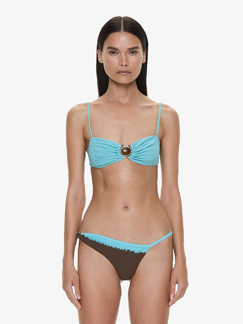 Mineral Stone Ruched Bikini Top - Image 1