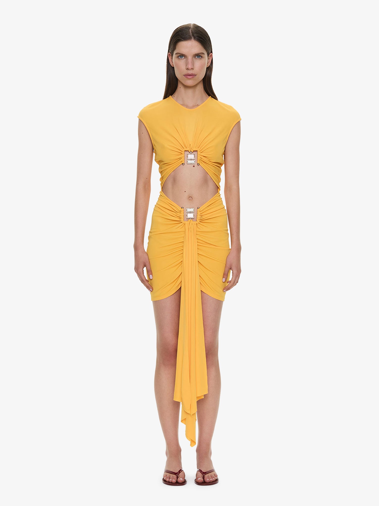 Bezel Quartz Disconnect Short Sleeve Dress