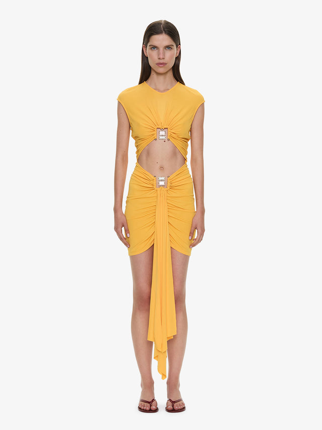Bezel Quartz Disconnect Short Sleeve Dress