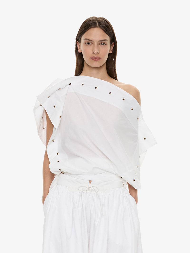 Spiral Stone Snap Poplin Top - Image 1