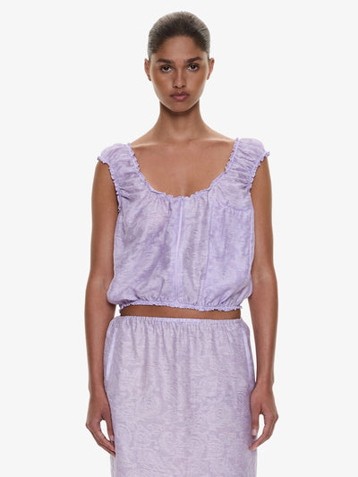 Light Leak Jacquard Zip Up Top