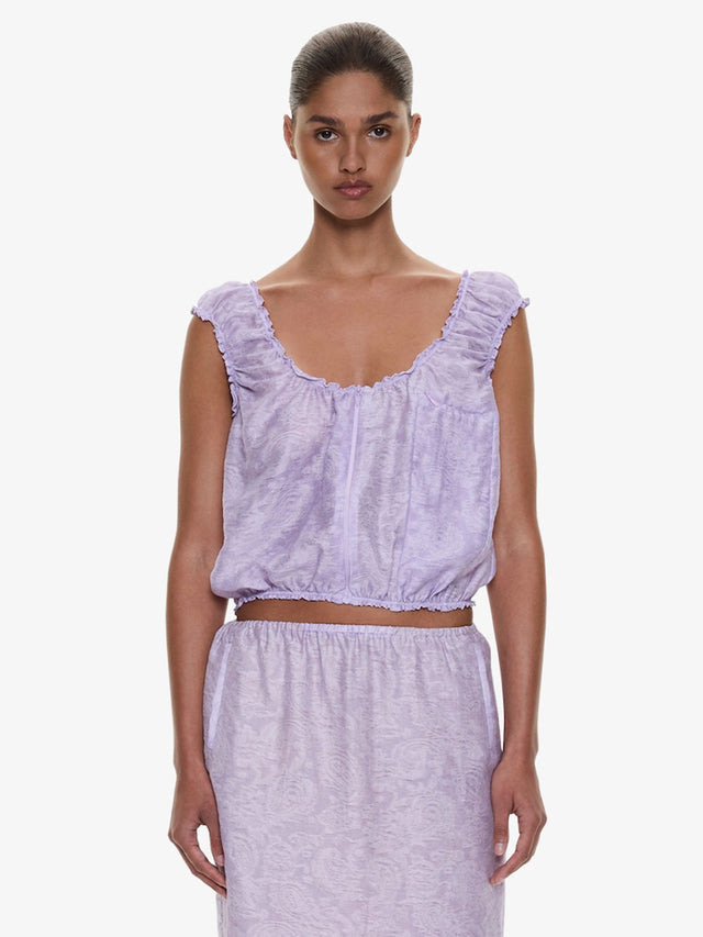 Light Leak Jacquard Zip Up Top
