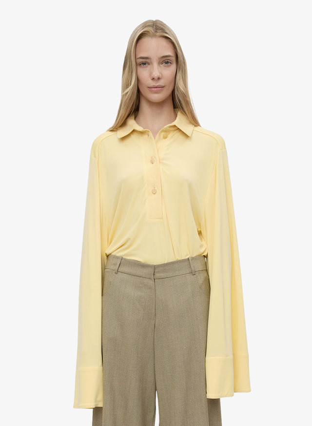 Deconstruct Denim Long Sleeve Polo