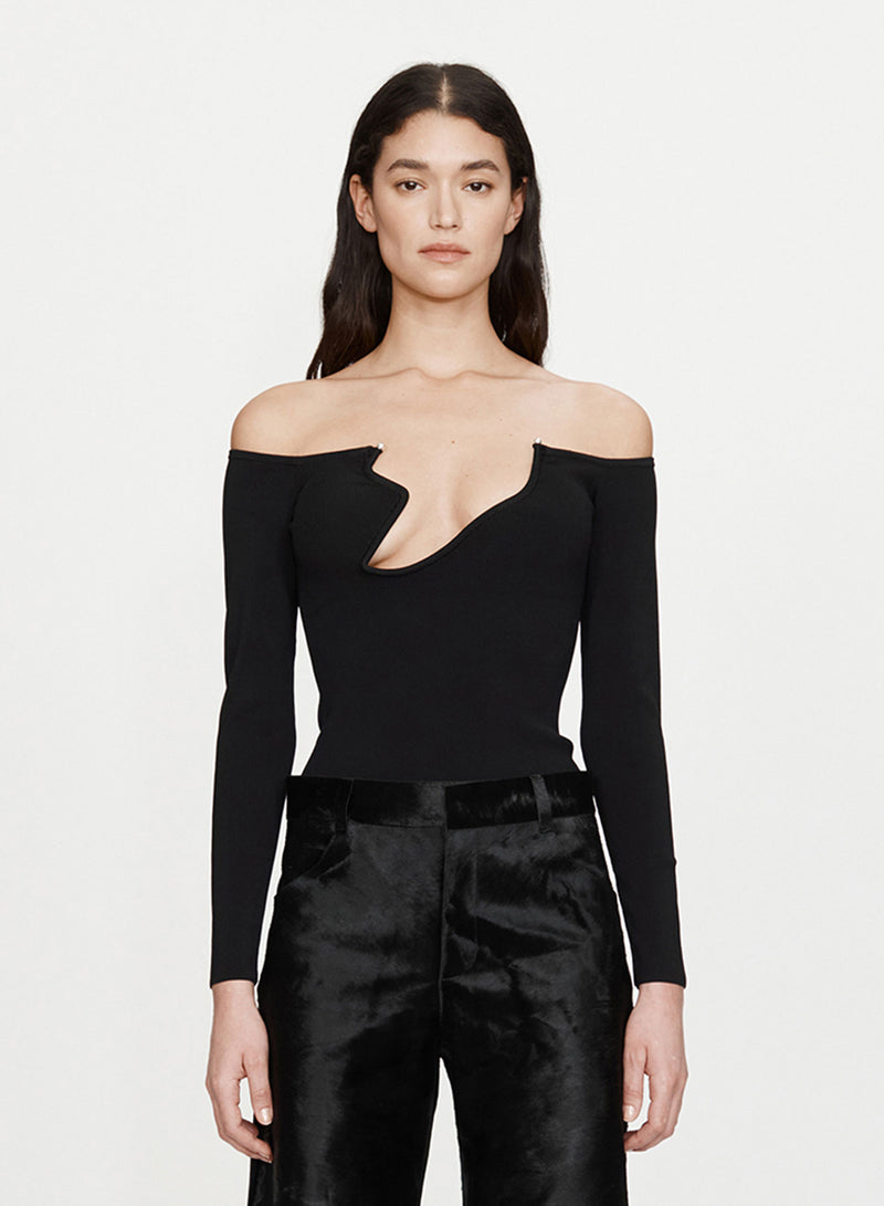 Odessa Arced Knitted Long Sleeve Top - Image 2