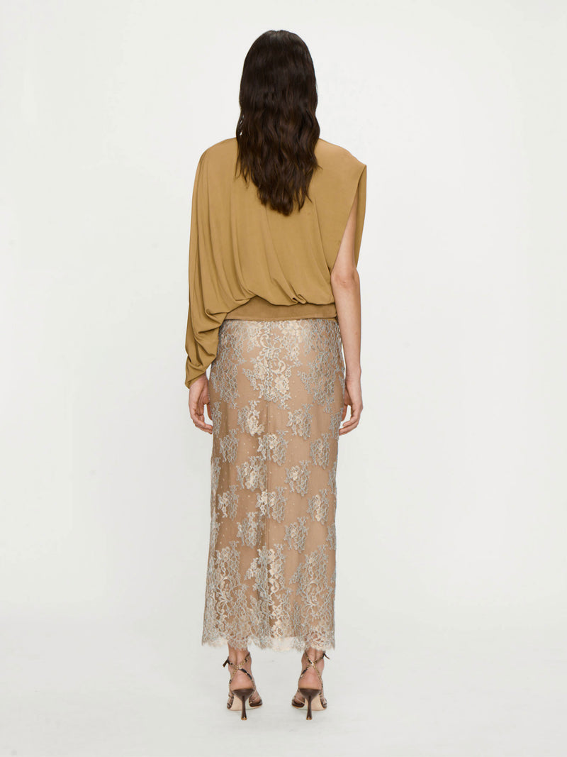 Sépienne Lace Belted Suede Skirt - Image 4