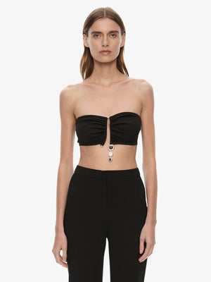 Droplet Crystal Pendant Ruched Bandeau