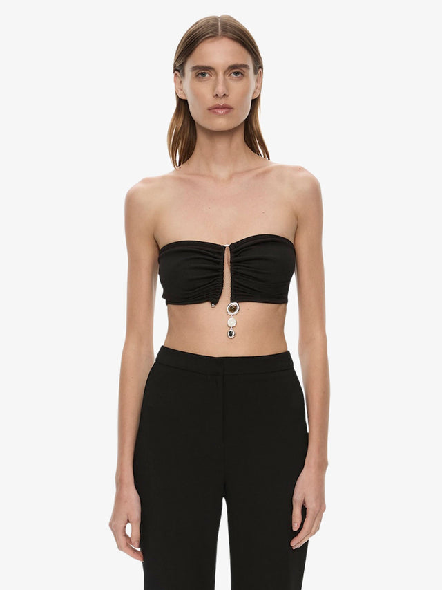 Droplet Crystal Pendant Ruched Bandeau