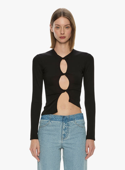 Open Twist Long Sleeve Top