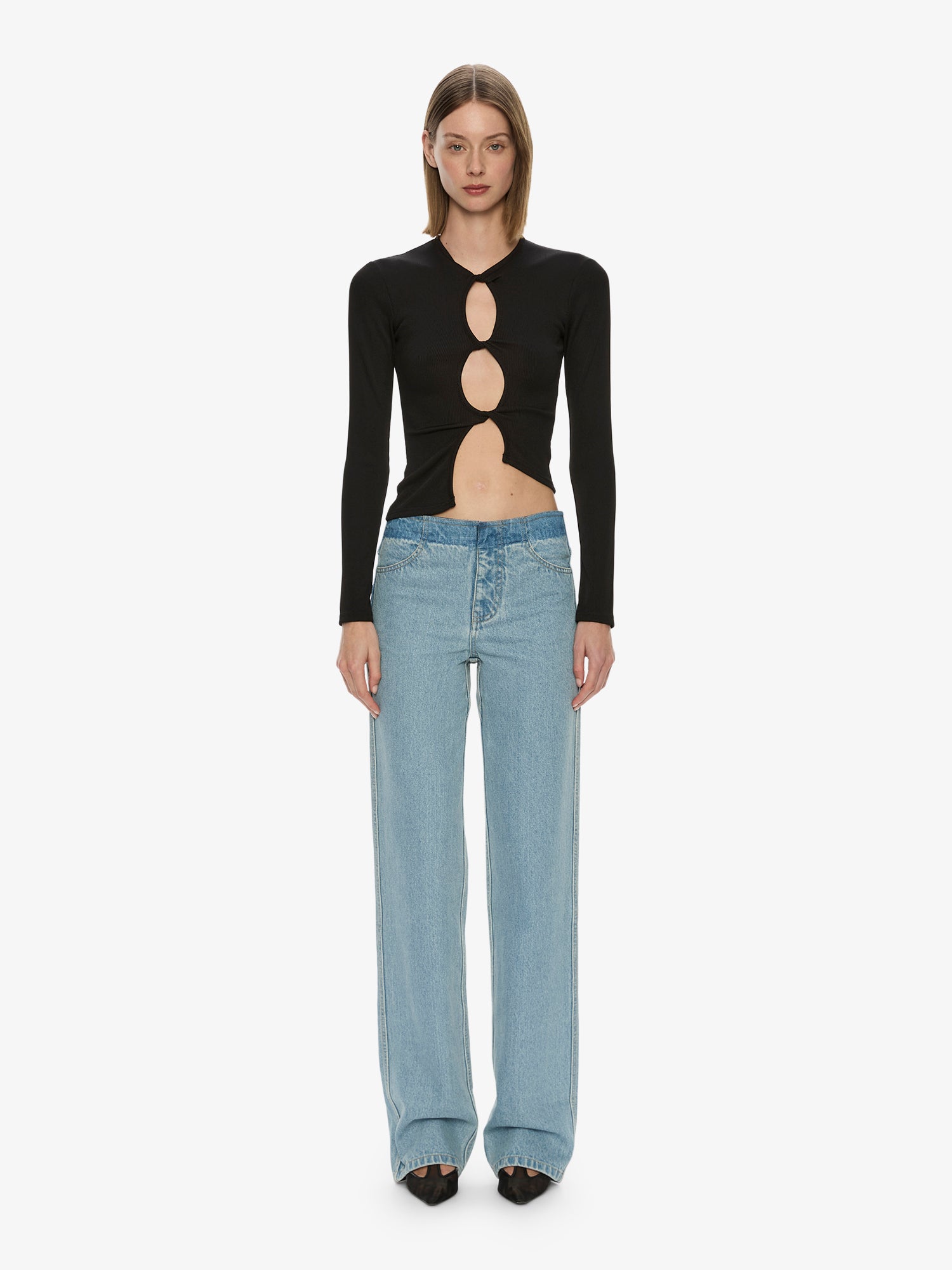 Open Twist Long Sleeve Top