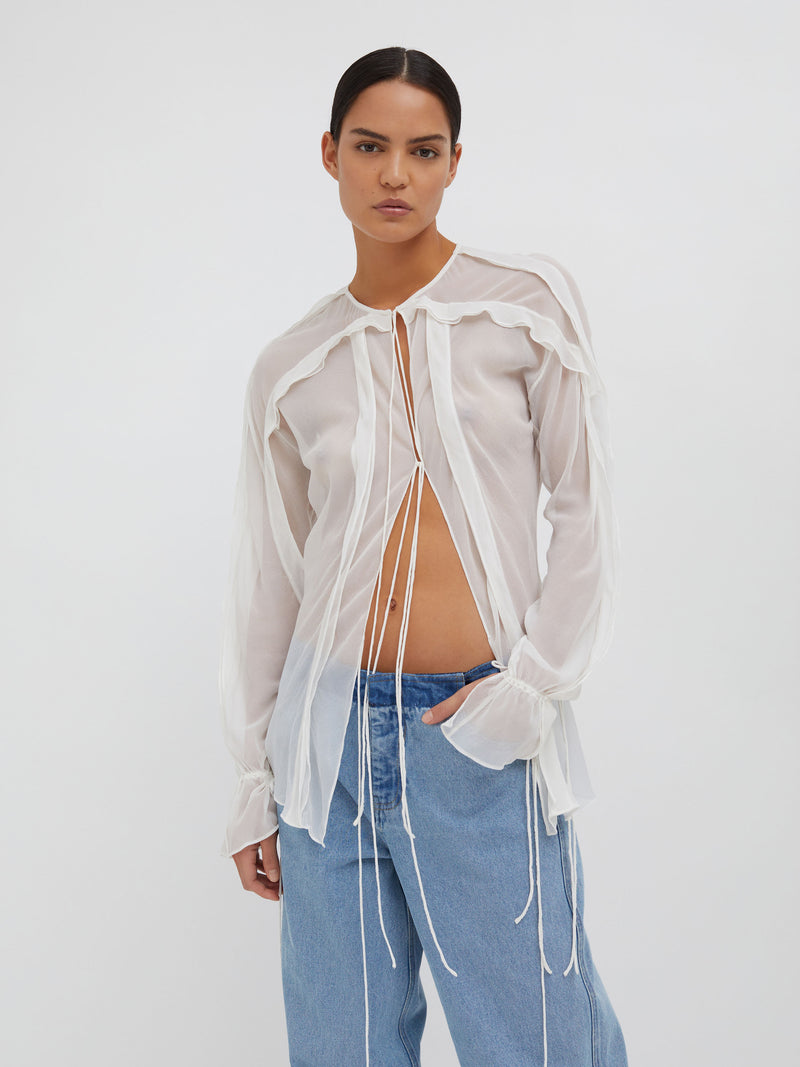 Floating Sheer Lapped Shirt