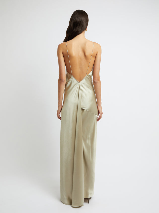 Verdant Falls Draped Dress