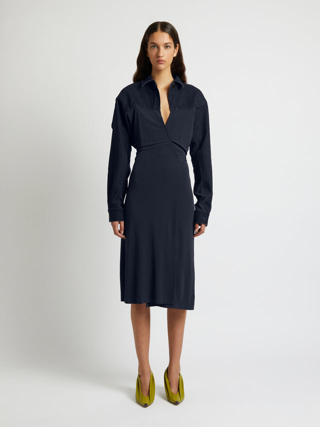 Sevilla Denim Wrap Dress