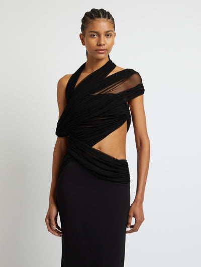 Veiled Wrap Dress