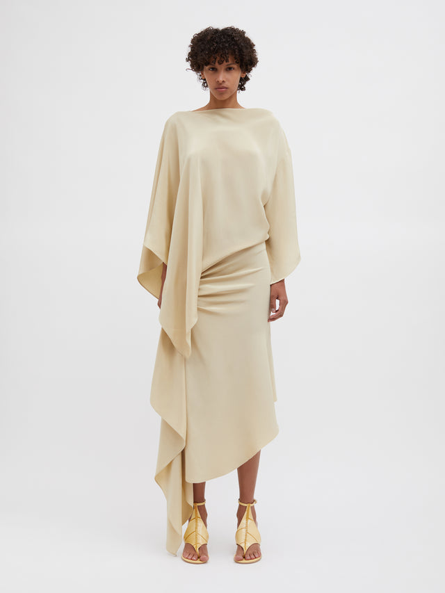 Cusco Drape Silk Dress