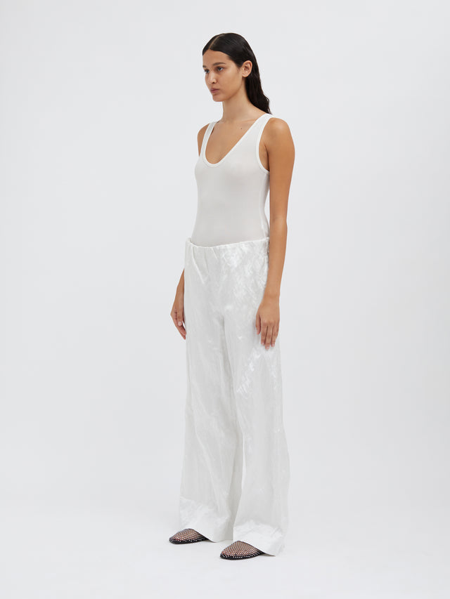 Satinned Silk Crush Trouser