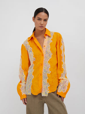 Christopher Esber | Crimped Lace Shirt Valencia Multi