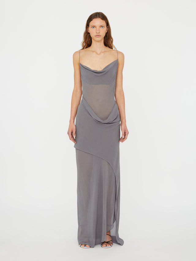 Cowl Hip Slip Dress