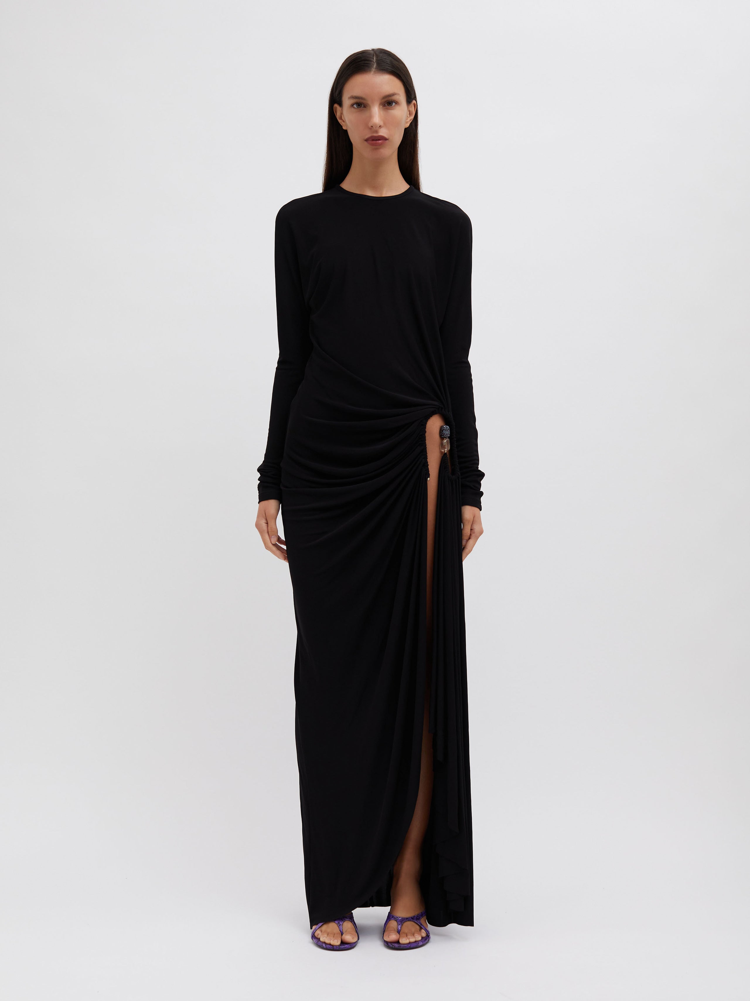 Helix Crystal Stone Long Sleeve Dress