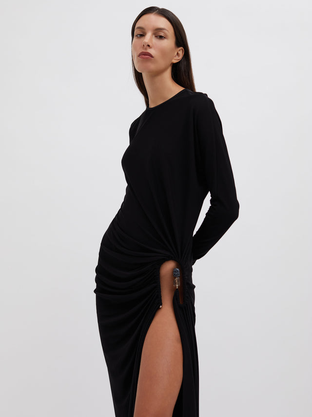 Helix Crystal Stone Long Sleeve Dress