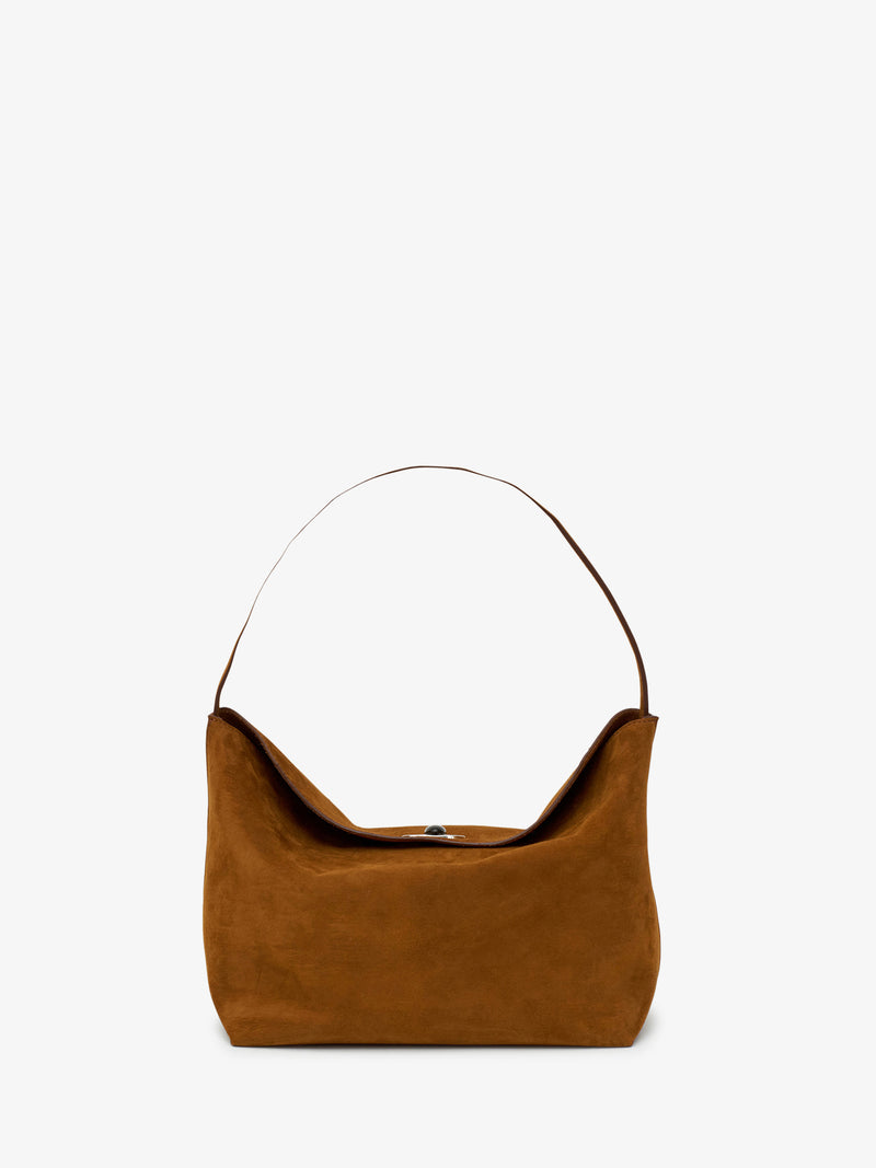 Turnlock Suede Shoulder Bag - Image 1