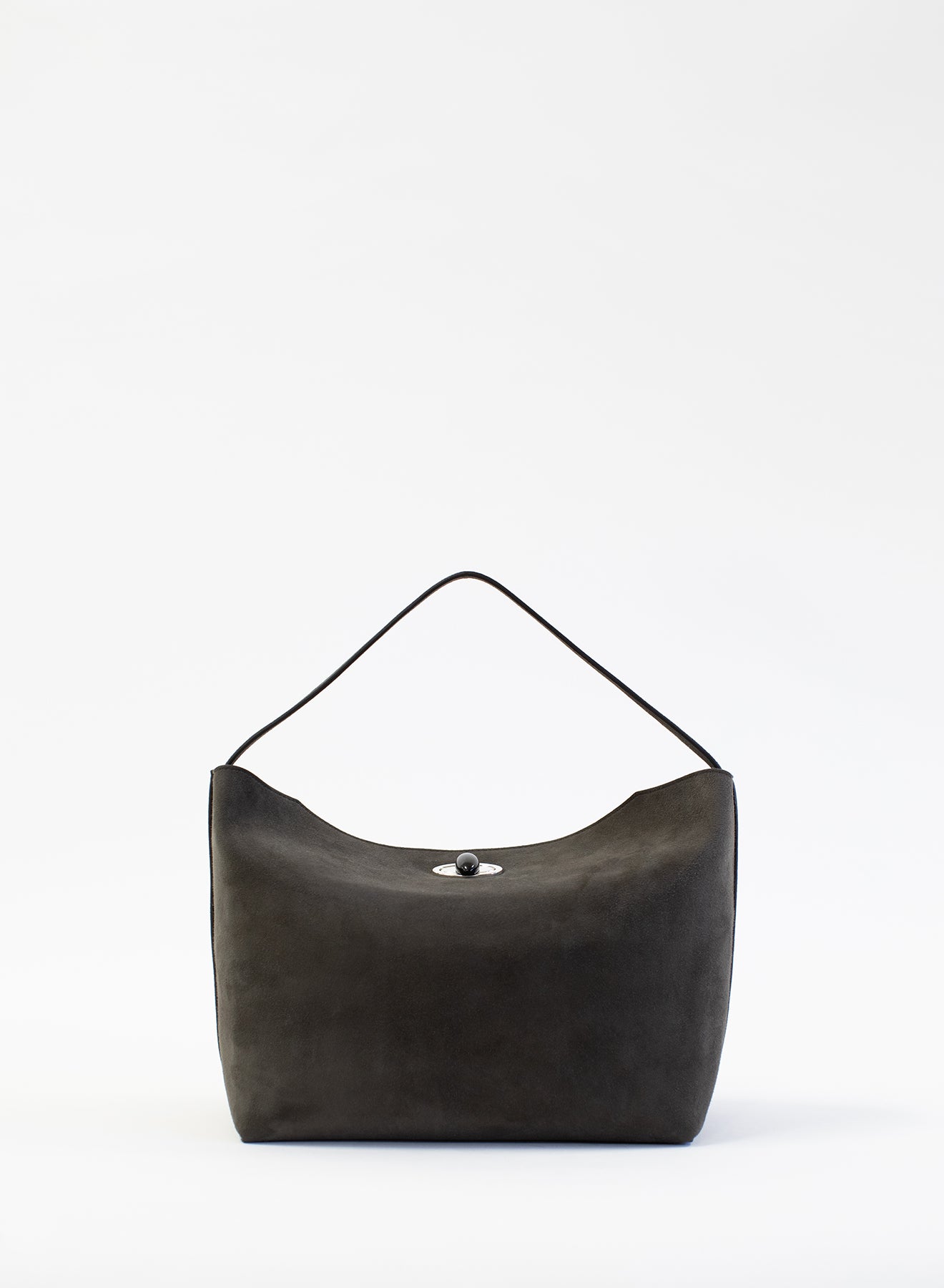 Turnlock Suede Shoulder Bag