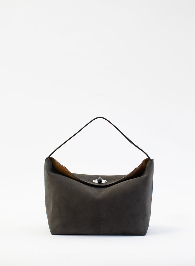 Turnlock Suede Shoulder Bag